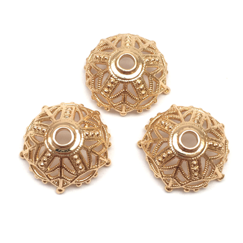 Шапочки для бусин 16х7 мм, позолота