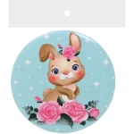 Зеркало косметическое круглое «КОЛЛЕКЦИЯ МАРЦИПАН», зайчик, d-7,5см (пакет с подвесом)