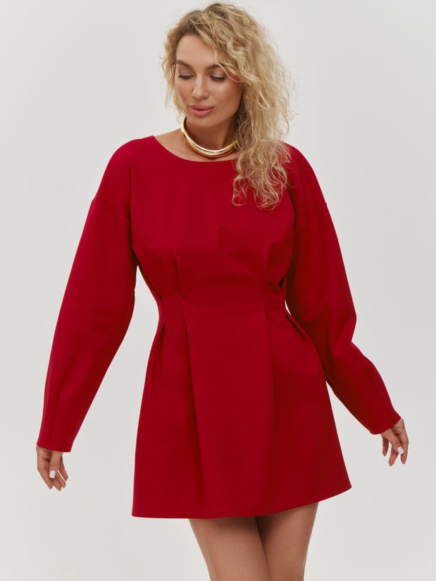 Платье мини Адель,  красное