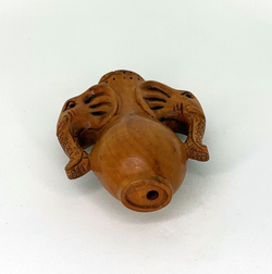 Нэцкэ Чаша изобилия с двумя слонами