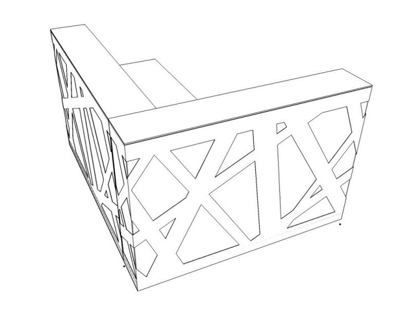 Стойка ресепшн угловая с LED подсветкой