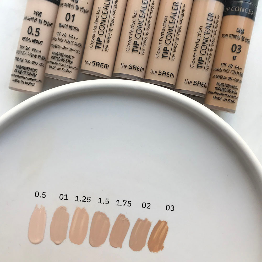 The Saem Жидкий консилер Cover Perfection Tip Concealer 0.5 Ice Beige