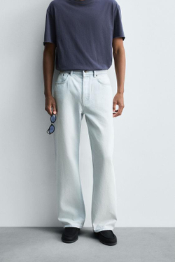 ZARA ДЖИНСЫ STRAIGHT FIT, НЕБЕСНО-ГОЛУБОЙ