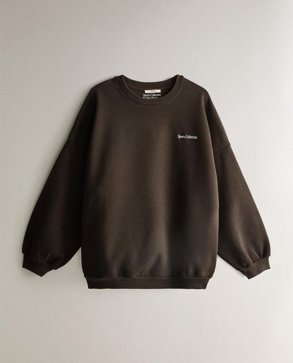 ZARA HOME ХЛОПКОВАЯ СПОРТИВНАЯ ТОЛСТОВКА, КОРИЧНЕВЫЙ