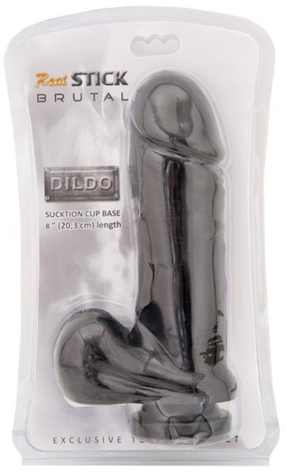 Чёрный фаллоимитатор на присоске, 20,3 см