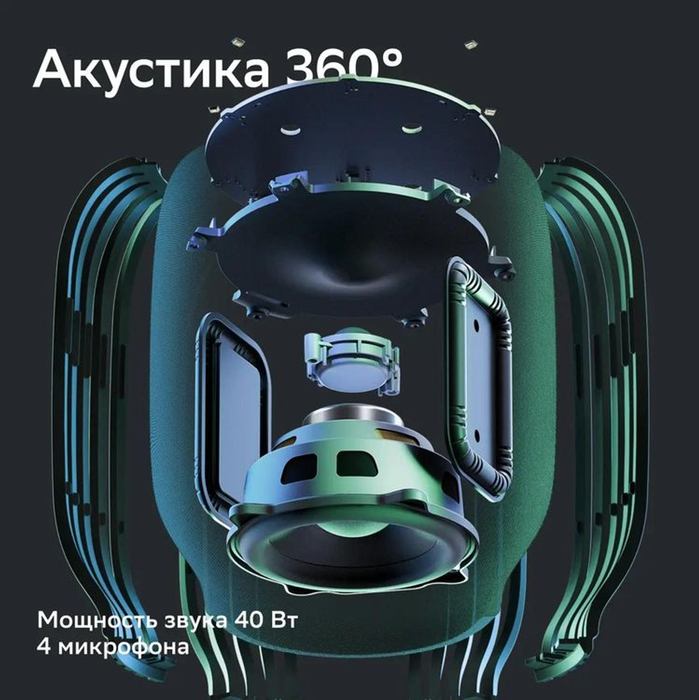 Умная колонка SBER Boom SBDV-00090, 40Вт, с Салют, черный [sbdv-00090a]