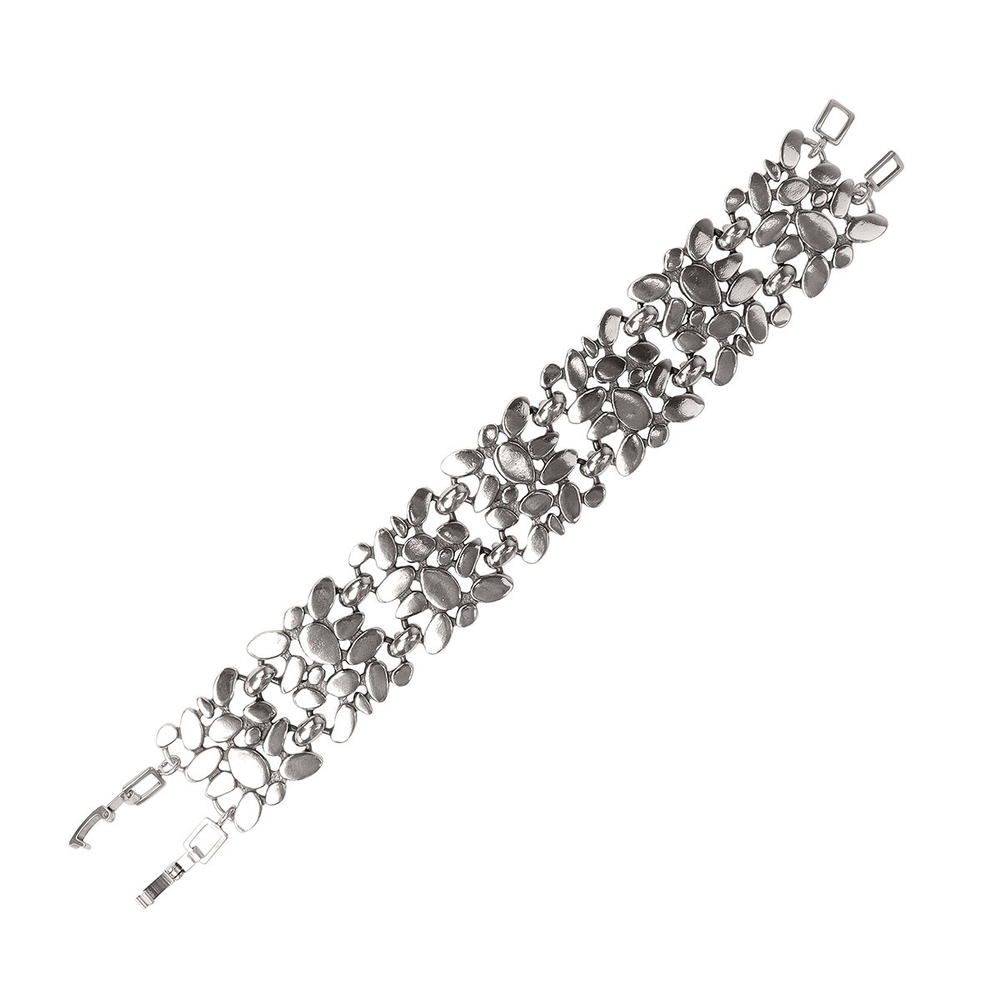 "Биосфера" браслет в серебряном покрытии из коллекции "Простейшие" от Jenavi с замком пряжка