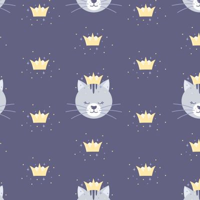 Сонные котята на синем фоне