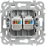 FLITE Розетка 2-местная компьютерная RJ45 категория 5Е UTP РК5е-2-0-ФлШ шампань IEK