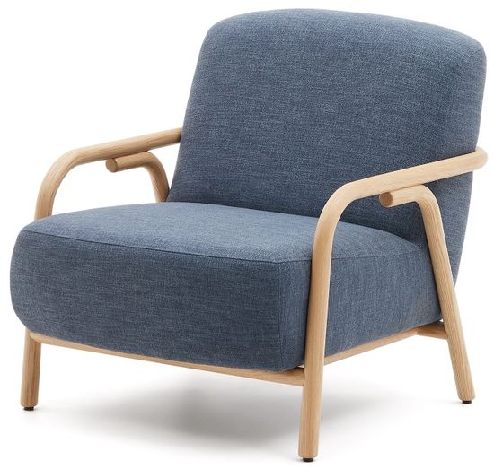 Кресло Sylo синего цвета из массива ясеня Испания