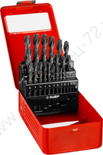 ЗУБР МАСТЕР 25шт(1-13мм), Набор сверл по металлу, сталь Р4М2, класс В, мет.бокс