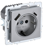 Розетка с заземлением  IEK BR-R14-16-U22-018-K47