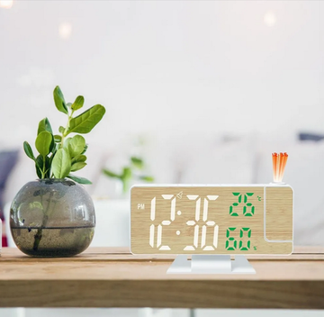 Часы с проекцией Gaosiio DS-5718LW Белый/зеленый