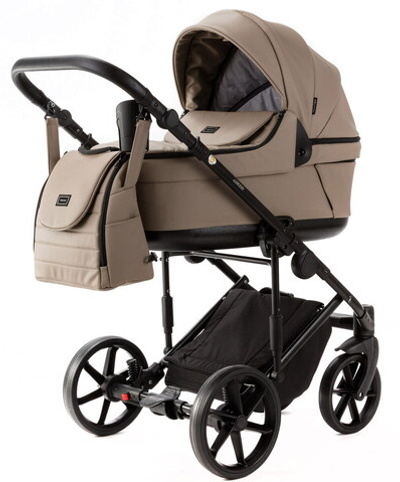 Детская коляска Adamex Locco Light Deluxe 3 в 1 LL-SA09 (Т.БЕЖЕВАЯ КОЖА)