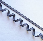 Лампасная лента (трикотажный, люрекс, 1,0 см). Т.синий/белый/серебро, ВО