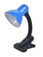 Светильник настольный Е27 LEEK TL-108 BLACK голубой прищепка пакет (36)