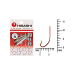 Крючок одинарный HIGASHI Akitakitsune ringed #12 Red