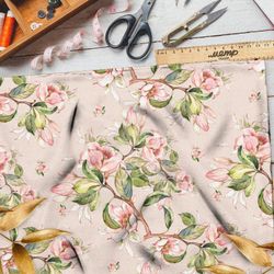 Ткань блэкаут лилейные весенние цветы