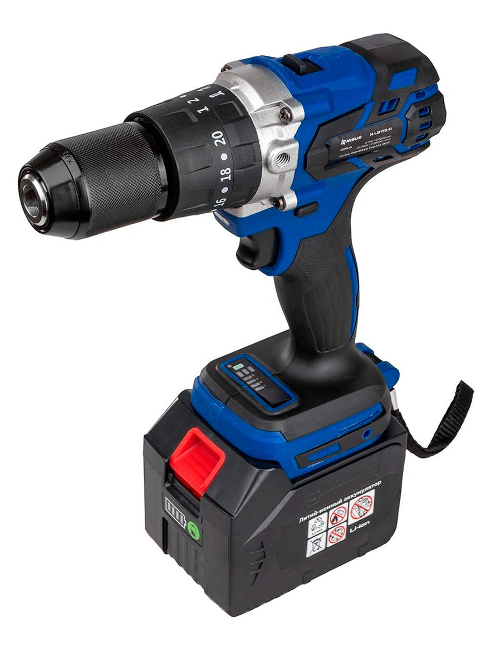 Шуруповерт-электробур Nisus 18V 6A 120 Нм (N-LB176-N)