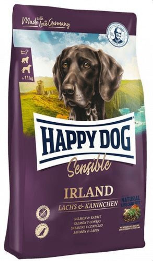 Сухой корм Happy Dog Supreme Irland Ирландия для собак средних и крупных пород с лососем и кроликом 2,8 кг