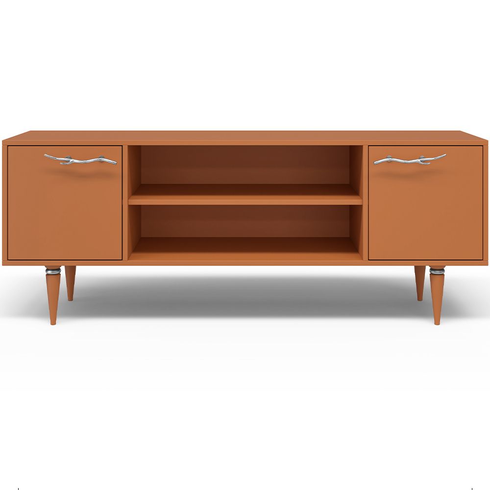 Тумба под ТВ Арт Колор matte 155см Классик Сильвер Томленый оранжевый матовый