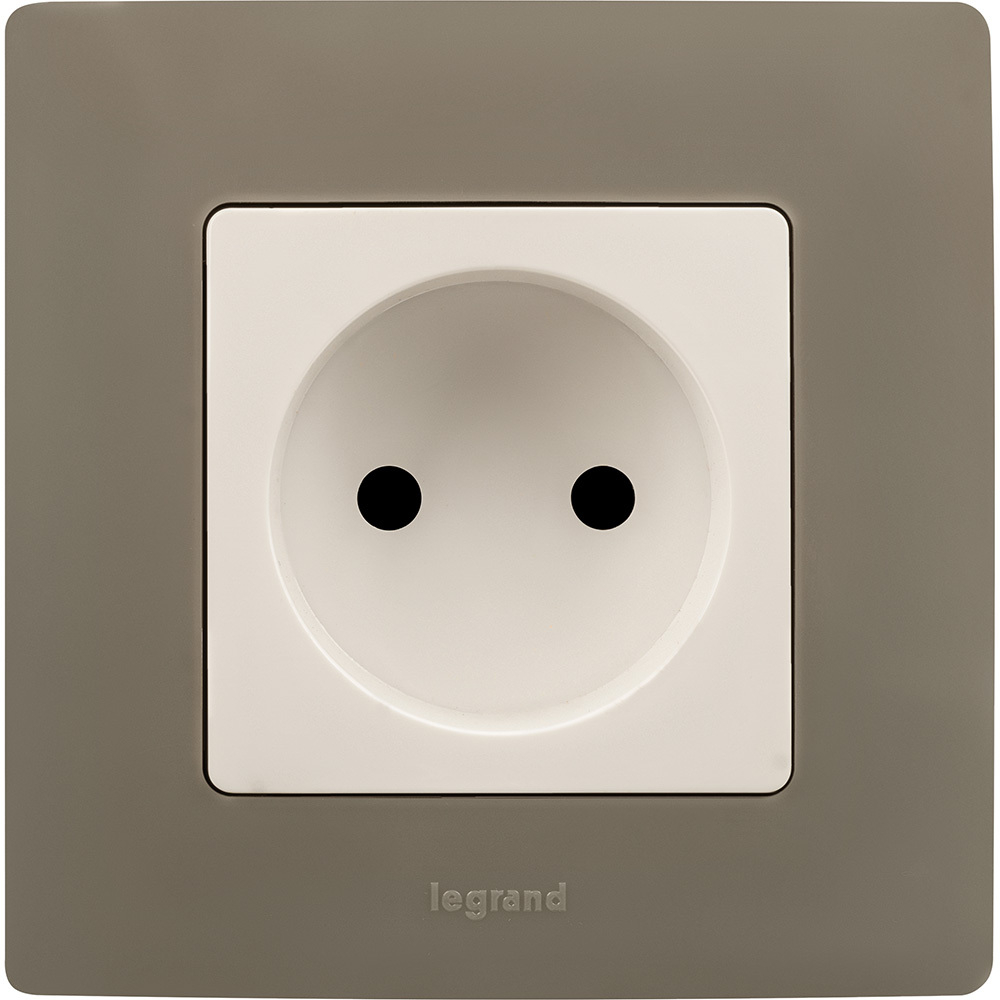 Розетка без заземления со шторками 16А 250В белый ETIKA Legrand