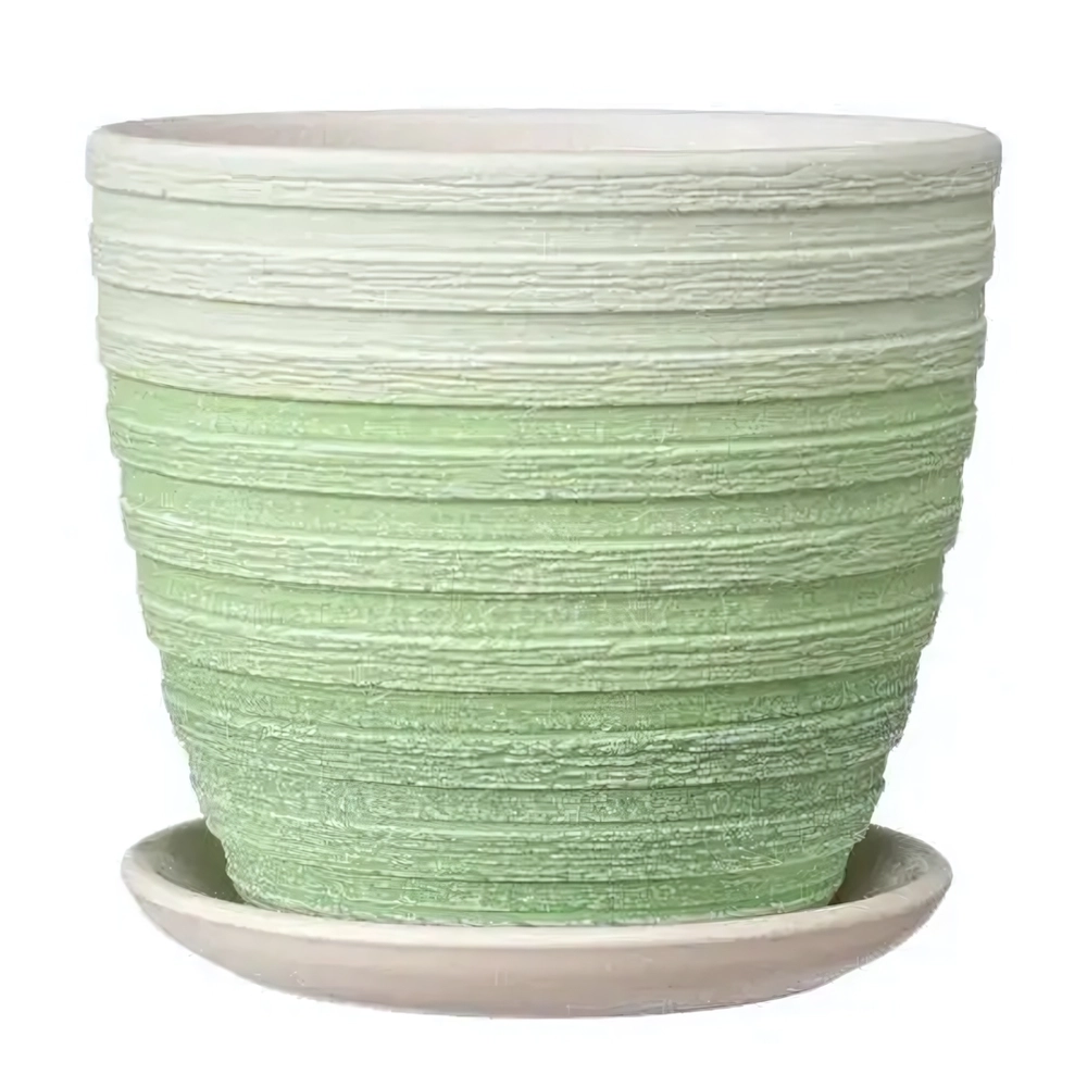 Горшок керамический Букле зеленый крокус №2