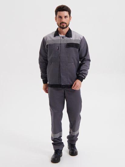 Костюм "Корпус" полукомбинезон (т.серый/черный/св.серый)