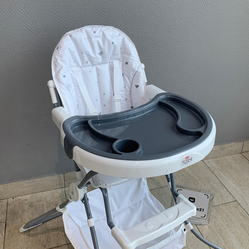 Стульчик для кормления 252 белый-серый