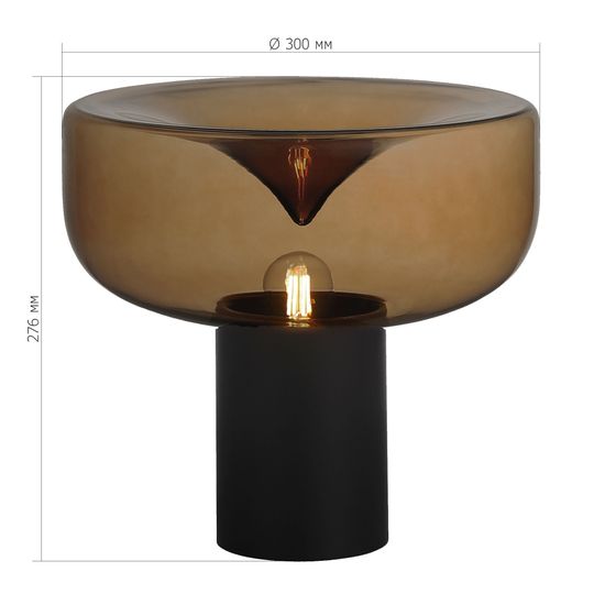 SL6014.414.01 Прикроватная лампа ST-Luce Черный/Коричневый E27 1*40W RIPPLE