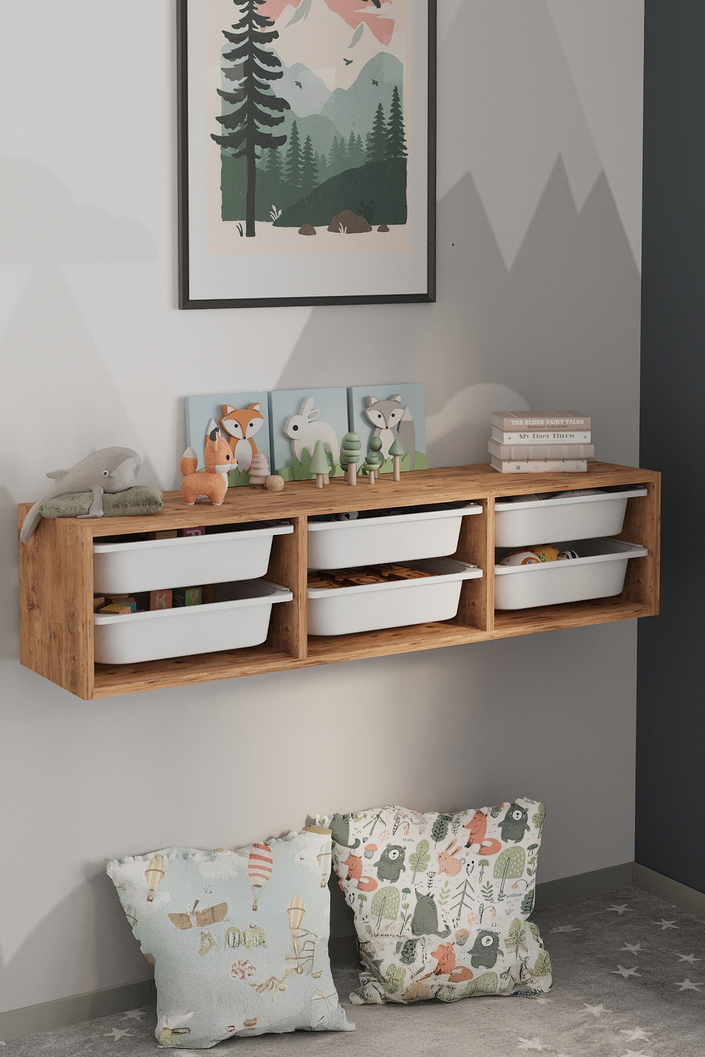 Стеллаж SAHRA подвесной - сосна