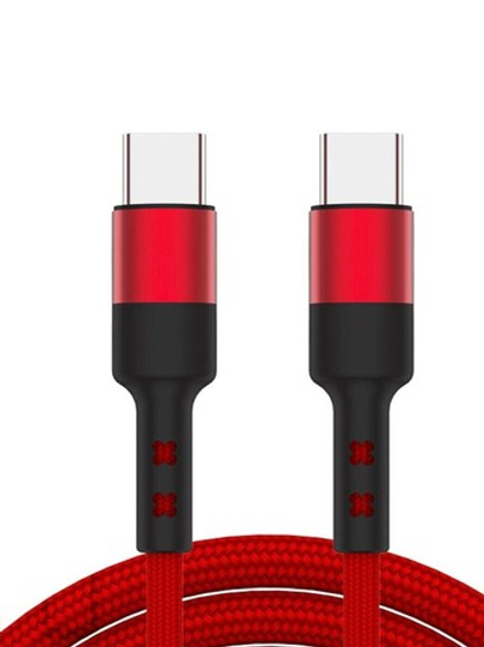Кабель ROSCO Type-C to Type-C 2 метра оптом (арт. CABLE-2xTYPE-C-2M-RED)