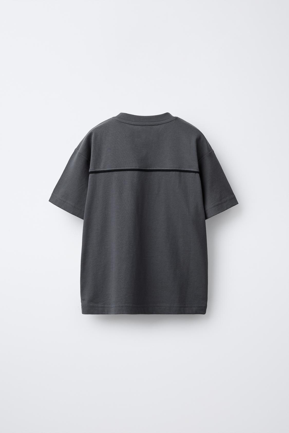 ZARA ФУТБОЛКА С НАДПИСЬЮ, ТЕМНЫЙ АНТРАЦИТ