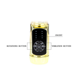 Золотистый вибратор Gold Rabbit Prince с ротацией - 21,5 см. (Цвет: золото)