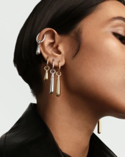 Одиночная серьга Large Jupiter Серебро 925 пробы покрытое родием