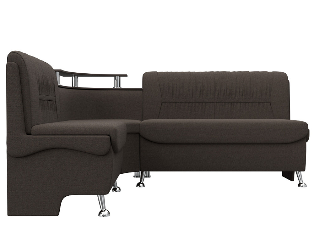 Диван кухонный угловой Сидней левый угол, Амур 05 коричневый, Рогожка, 125901L