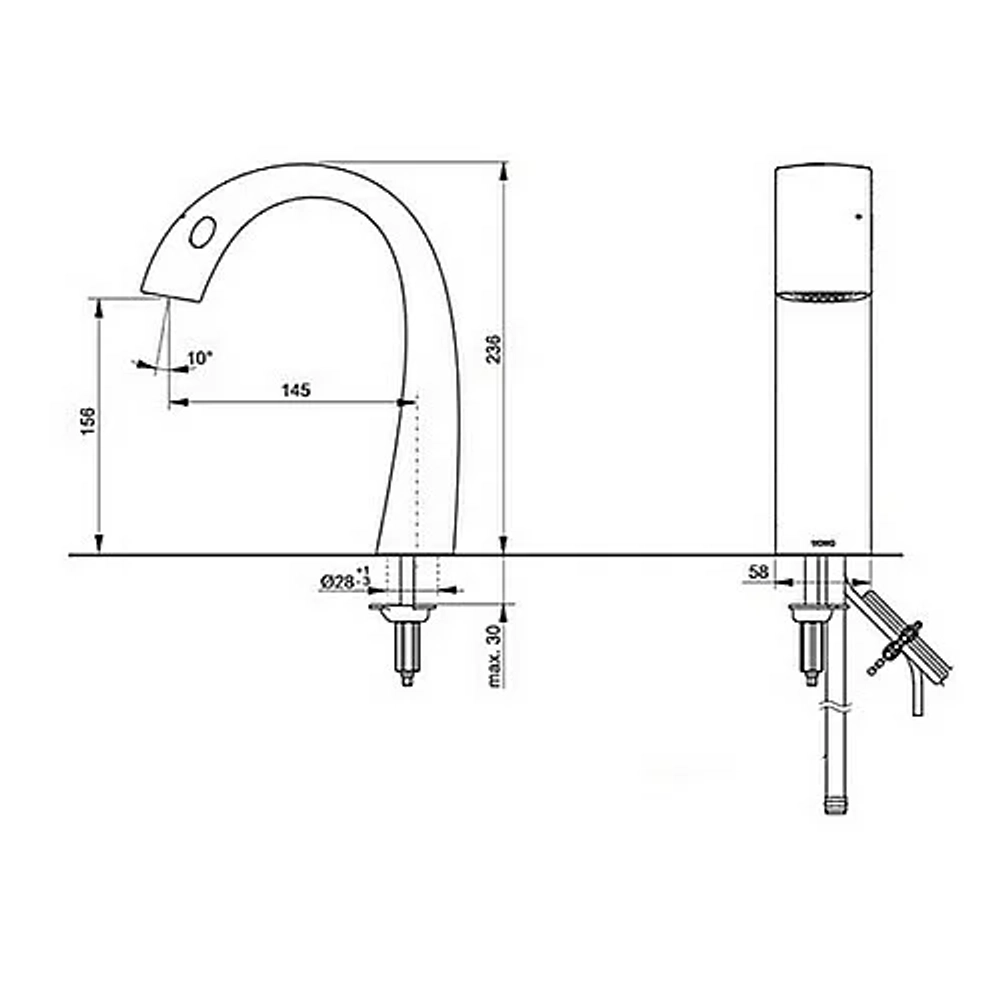 Смеситель для раковины TOTO NEOREST FAUCET SPOUT TLP01701R хром