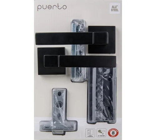 Комплект дверной фурнитуры Пуэрто защ. м/к черный