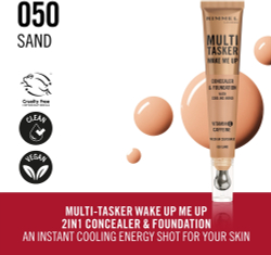 Rimmel Multi-Tasker Wake Me Up - Тональный крем и консилер с осветляющим эффектом, 20 ml