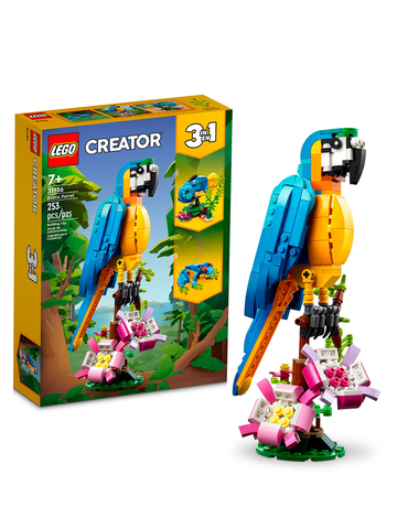 Конструктор Лего Креатор Экзотический попугай | LEGO Creator Exotic Parrot коллекционный набор, 31136, 253 детали (7+)