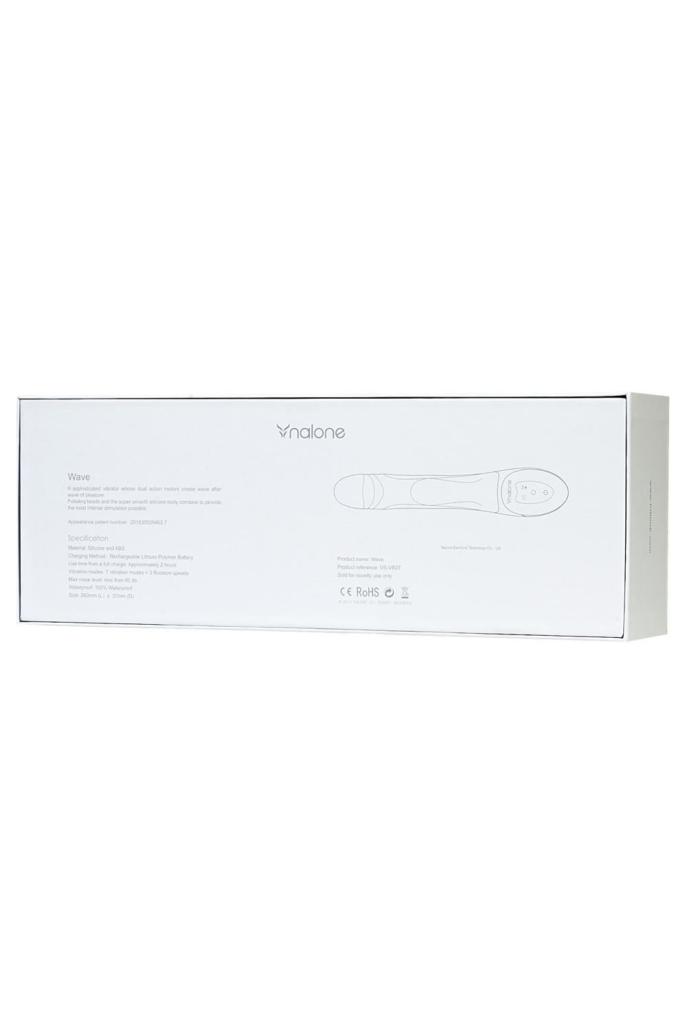 Вибратор с клиторальным стимулятором Nalone Wave, силикон, розовый, 26 см