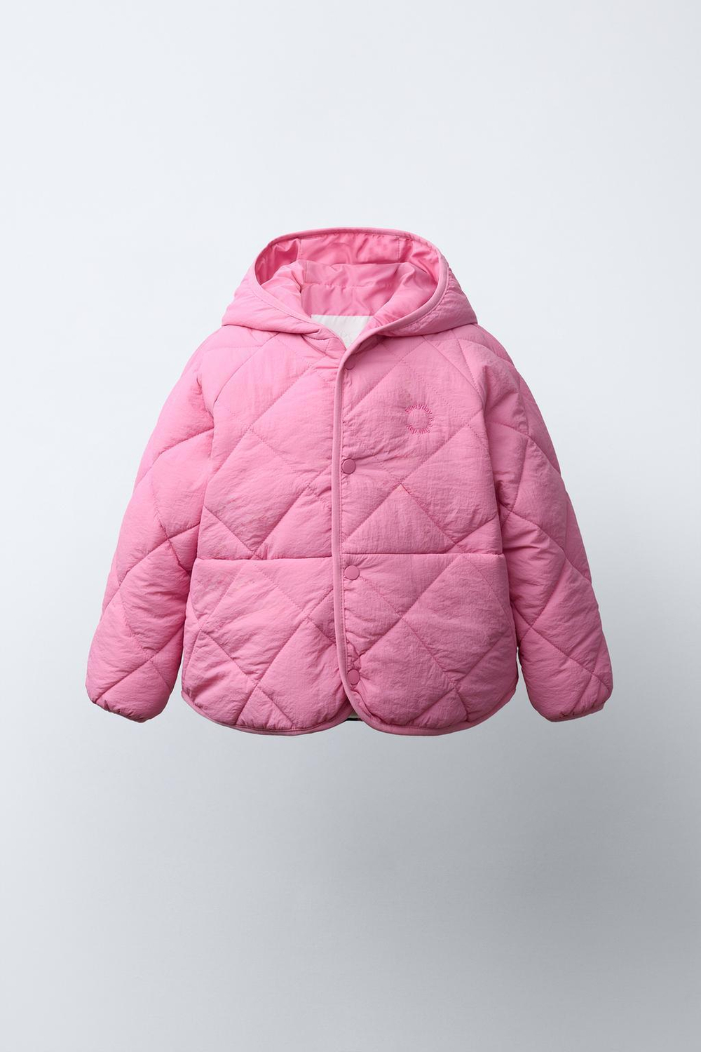 ZARA СТЕГАНАЯ КУРТКА WATER REPELLENT, РОЗОВЫЙ