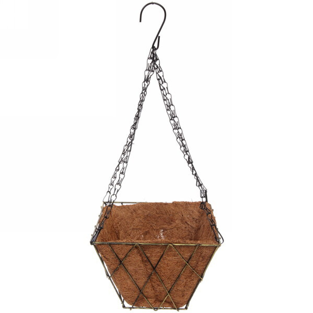 Кашпо для цветов 1,8л «Коковита» с кокосовым волокном, подвесное d=20см P135 ДоброСад