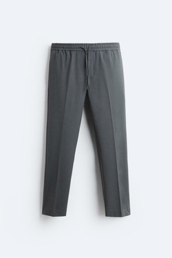 ZARA БРЮКИ-ДЖОГГЕРЫ КОМФОРТНОЙ ПОСАДКИ, ЦЕМЕНТНЫЙ