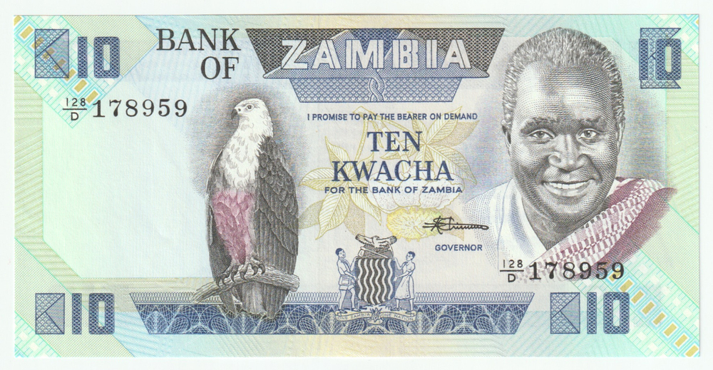 Zambia, 10 Kwacha, 1980 - 1988, UNC