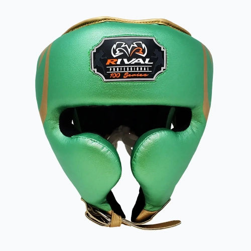 Боксёрский шлем Rival RHG100 Professional Headgear green/gold