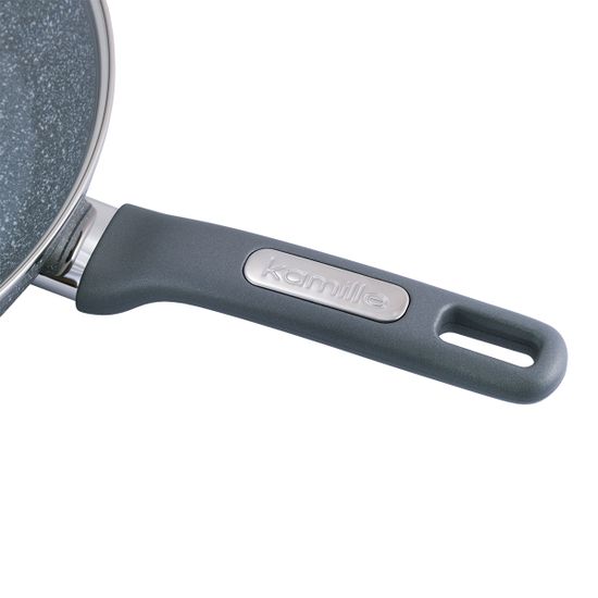 Сковорода 30 см. из алюминия с крышкой Kamille KM-4274GR с мраморным покрытием