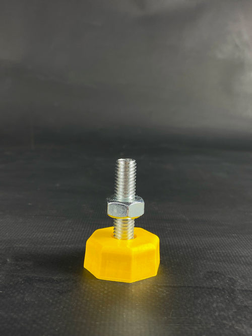 Ножка для стиральных машин LG, Haier с мелким шагом резьбы М10х1,25мм желтая шестиугольник