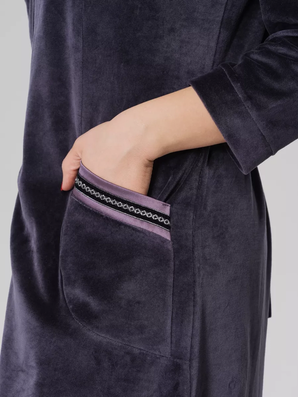 Халат велюровый длинный.Турция большие размеры