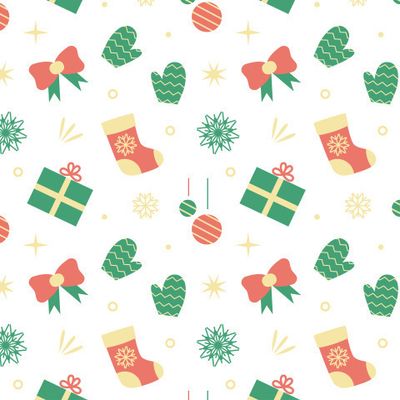 Новогодний паттерн на светлом фоне Christmas Pattern